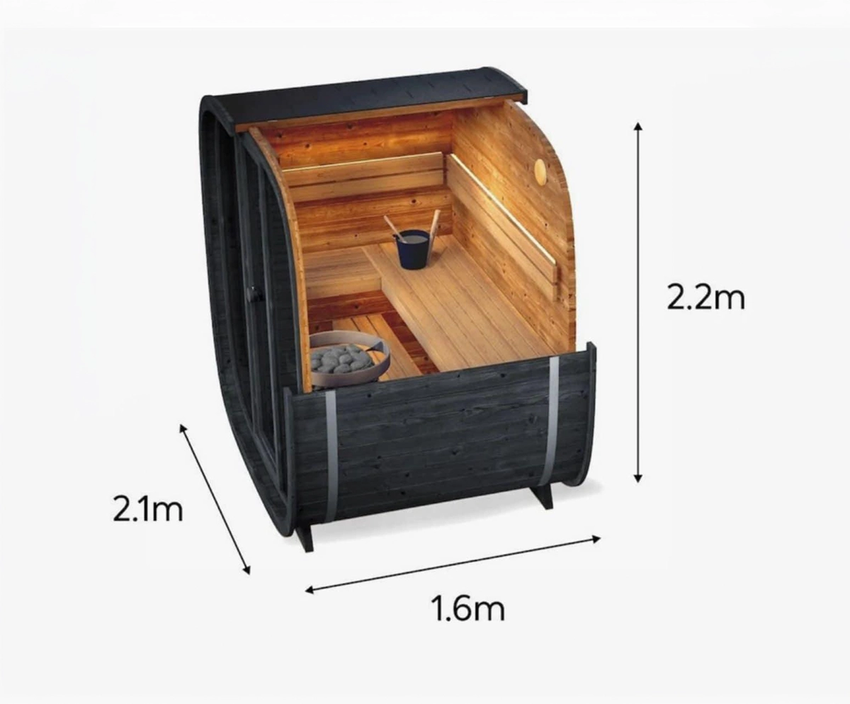 Garden sauna installation thermowood cube sauna Aberdeen