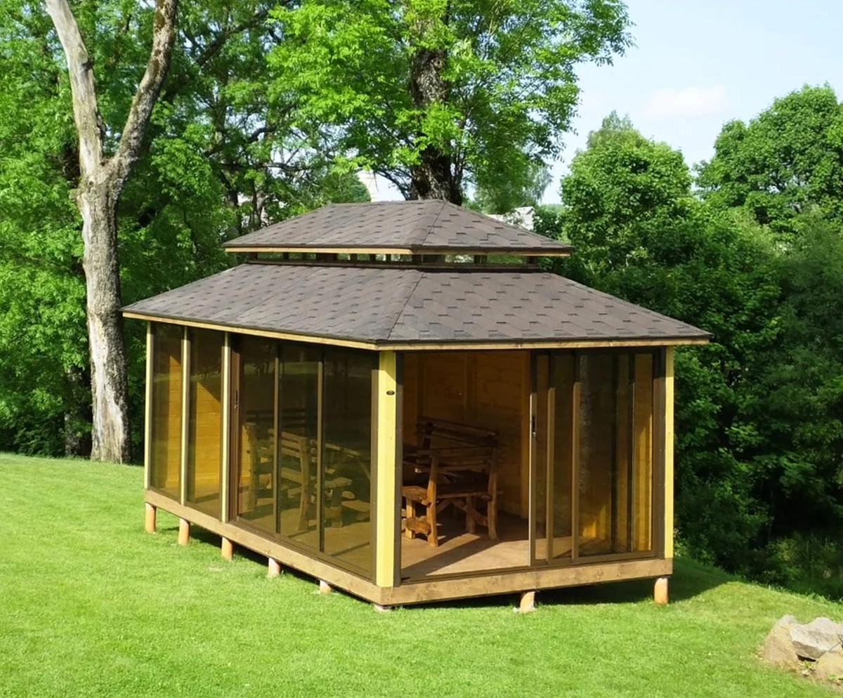 Garden Pavilion Siesta 12m² outdoor living space Greenart Landscapes Aberdeen Aberdeenshire