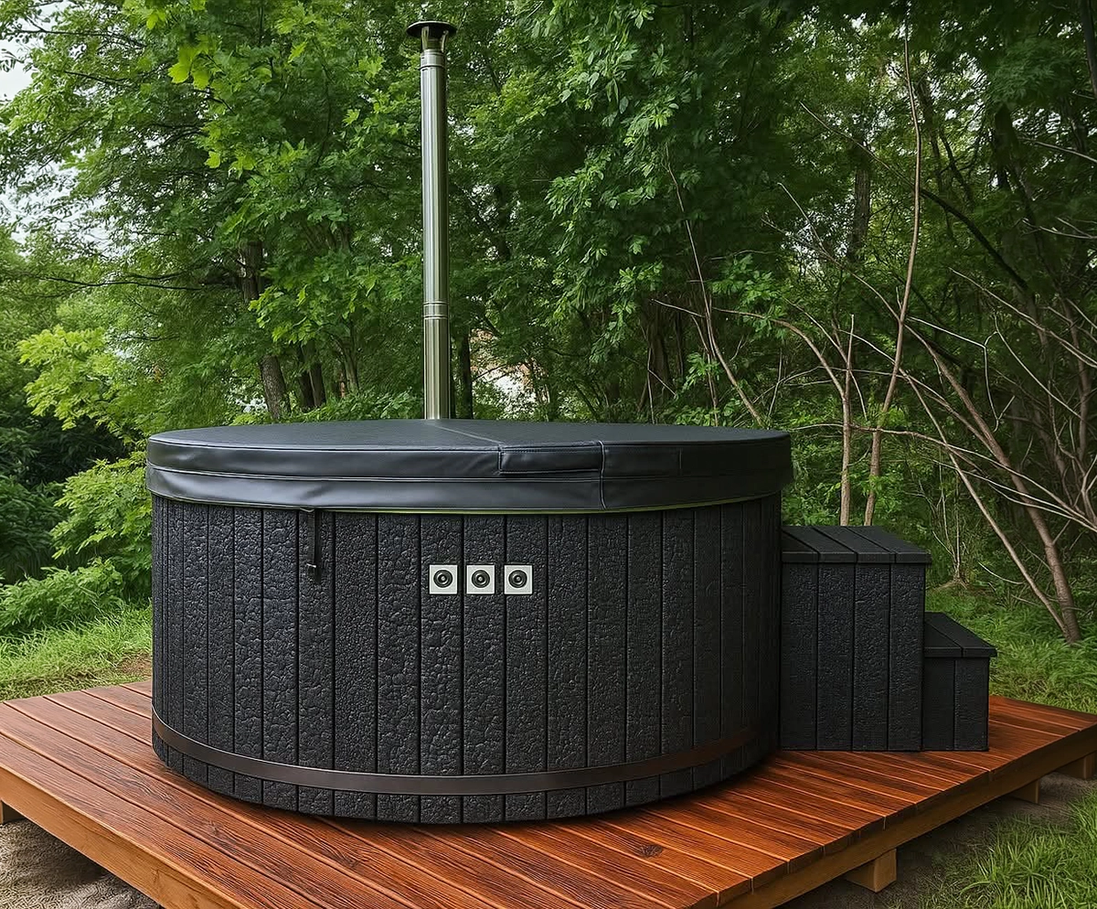Large wooden hot tub for garden in Aberdeen Scotland